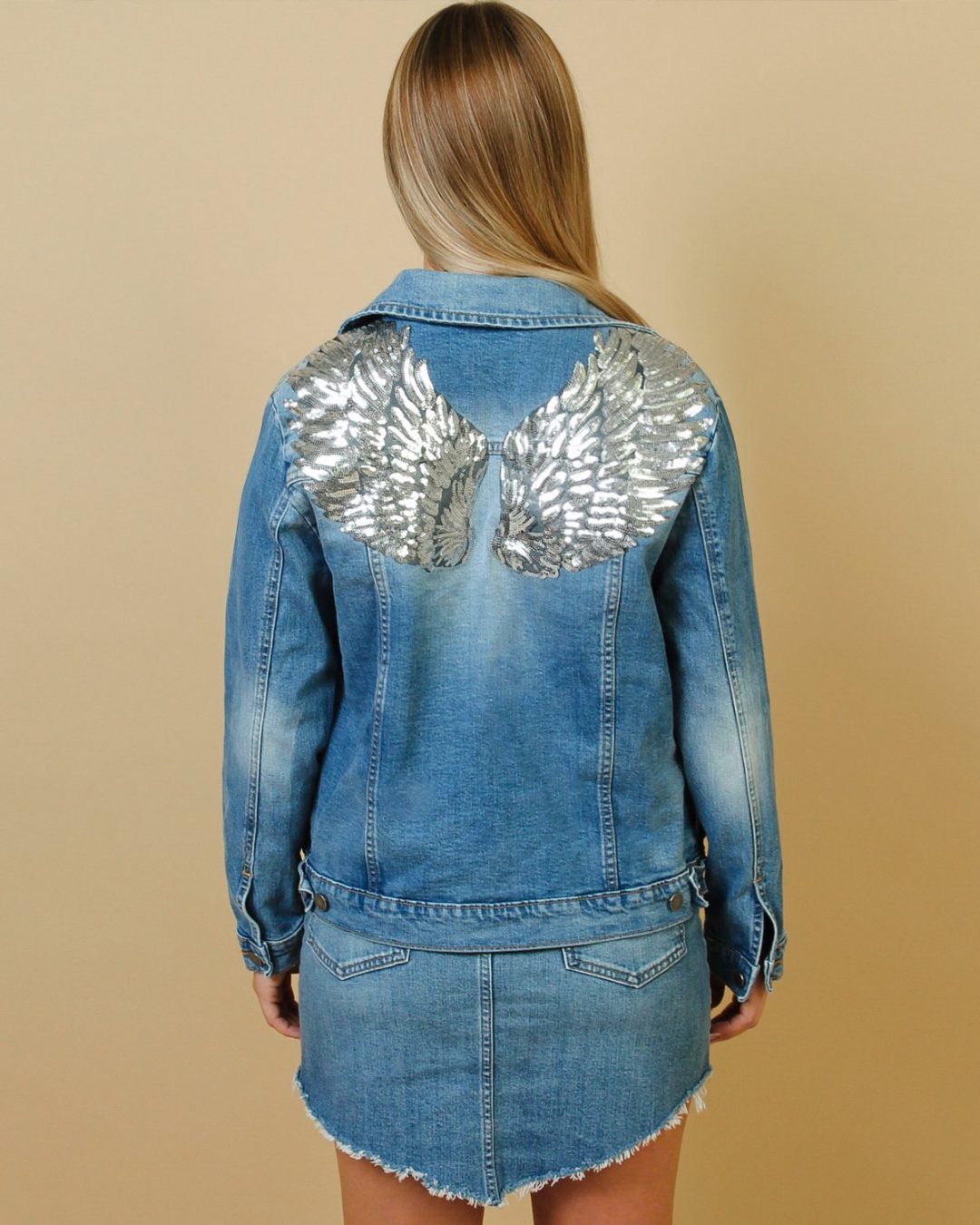 WINGS SILVER DENIM JACKET | Gypsett