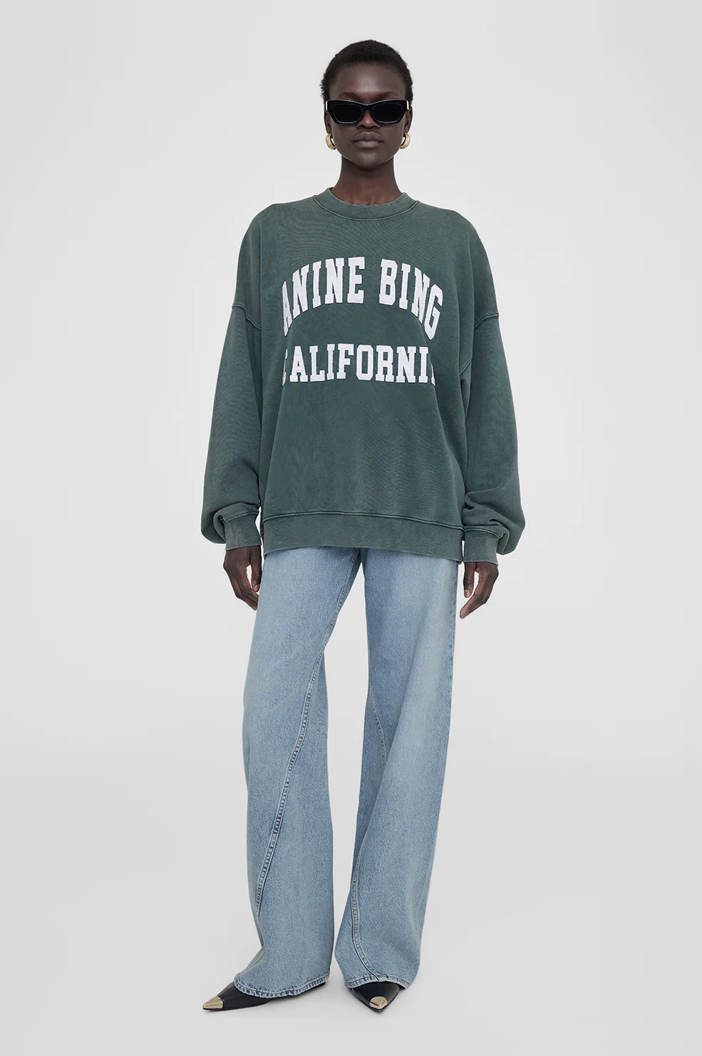 ANINE BING MILES SWEATSHIRT Washed Dark Sage Gypsett