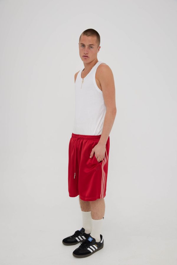 SOMETHING VERY SPECIAL Satin Geo Basketball short red