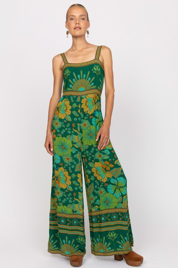 NINE LIVES BAZAAR Drifter Jumpsuit - Emerald