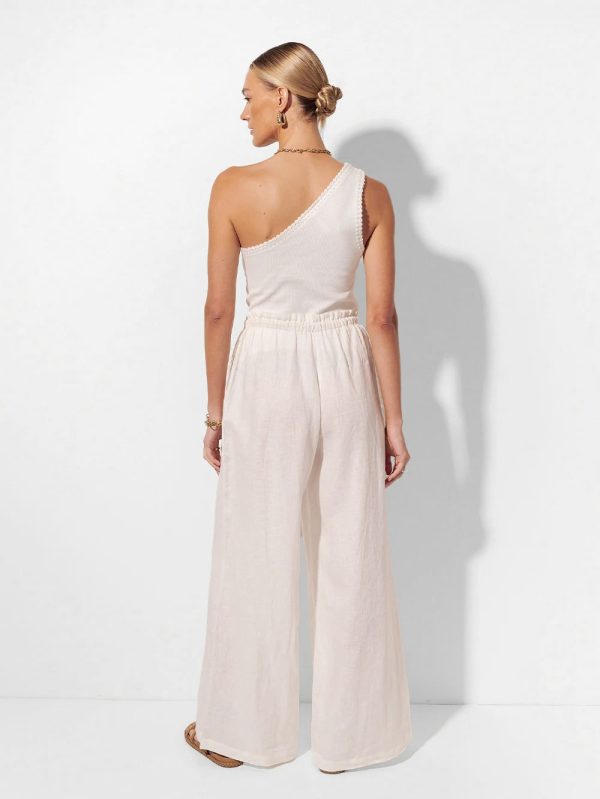 KIVARI Tallulah One Shoulder Tank - Ivory - Image 2